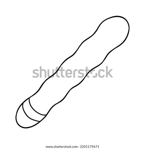 Vaginal Vibrator Dildo Hand Drawn Illustration Stock Vector Royalty