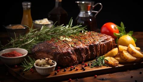 Um bife grelhado cozido à perfeição pronto para ser comido num prato