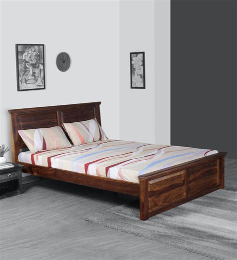 Buy Stanfield Sheesham Wood Queen Size Bed In Provincial Teak At