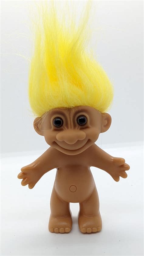 Troll Doll Russ Yellow Hair Retro Vintage Old Etsy