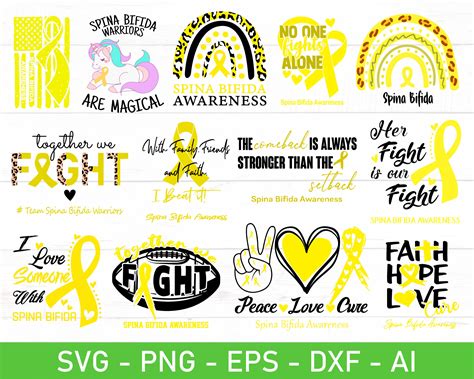 Spina Bifida Awareness Svg Bundle Spinal Cord Svg Yellow Etsy Australia