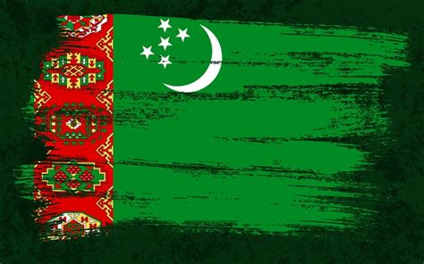 Download Wallpapers 4k Flag Of Turkmenistan Grunge Flags Asian