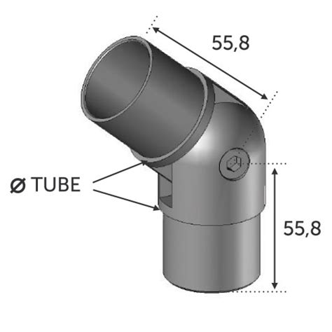 Connecteur acier pour main courante diam 42 4mm chez Déco Fer Forgé