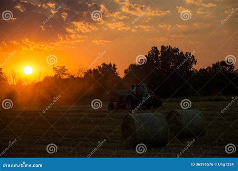 Sunset Over Farmland Germany Stock Photo Image Of Farming Farmland