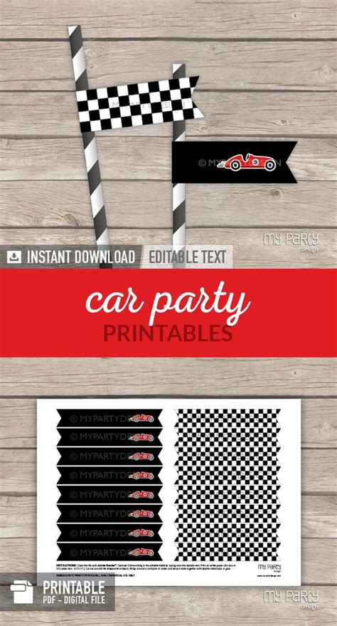 Race Car Party Printables And Decorations My Party Design