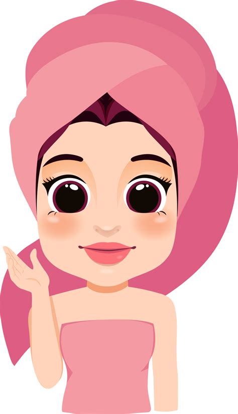 Relaxing Girl In Towel Cartoon Character Png