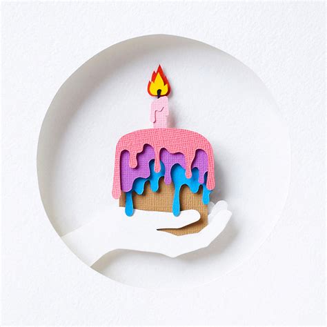 Birthday Cake | Paper art on Behance