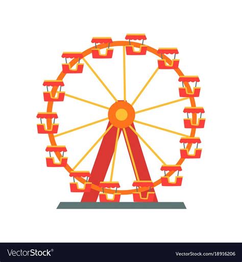 Colorful Ferris Wheel From Amusement Park Vector Image Amusement Park