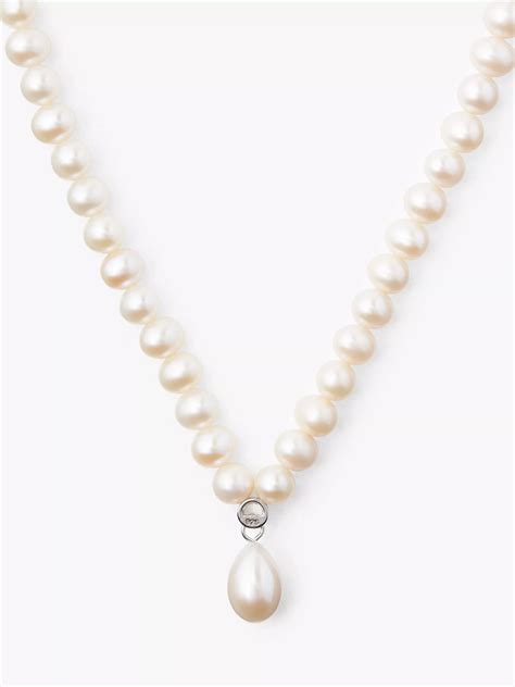 Lido Sterling Silver Freshwater Pearls Cubic Zirconia Pendant Necklace