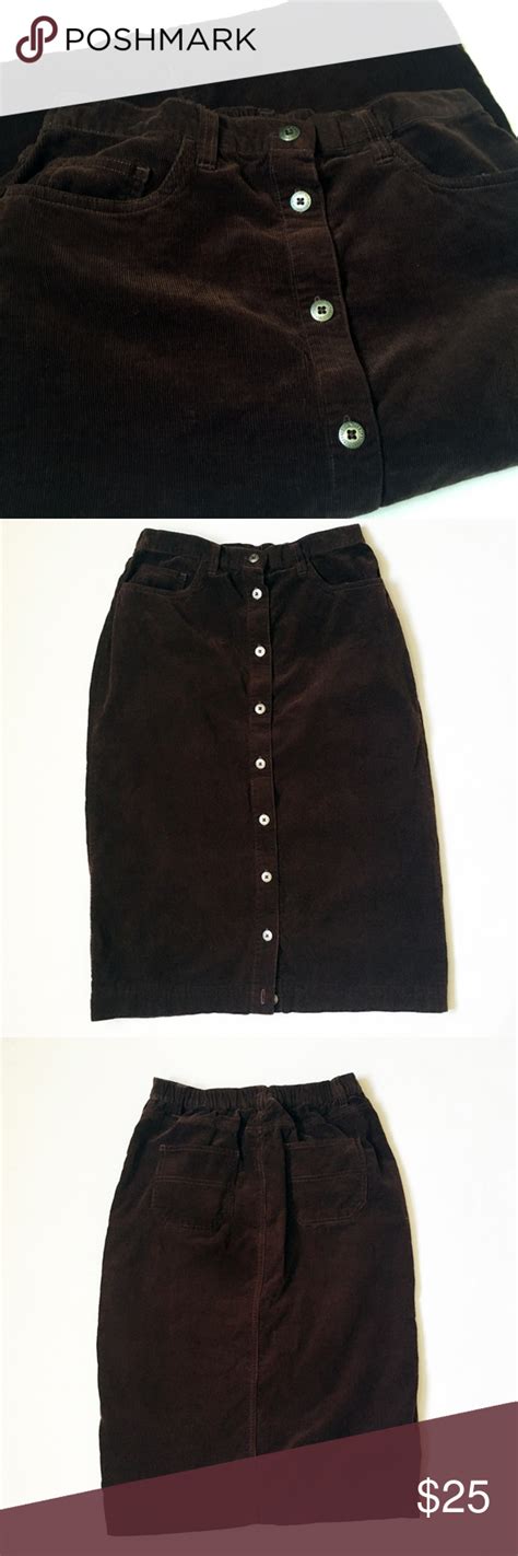 Sold Vintage 1970s Corduroy Chocolate Brown Skirt Corduroy Skirt