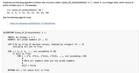 Solved Implement The Following Algorithm In Python With A