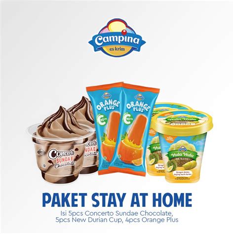 Jual PAKET ICE CREAM CAMPINA STAY AT HOME ES KRIM Shopee Indonesia