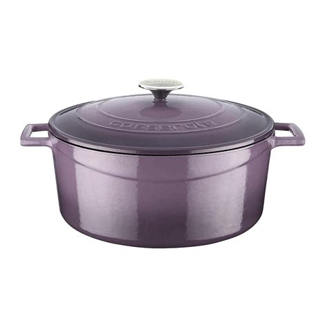 Saucepan Cast Iron 28 Cm 6 7 L Folk Range Purple LAVA Brand