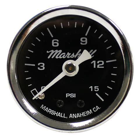 Marshall Dry Direct Mount Mechanical Fuel Pressure Gauge Psi