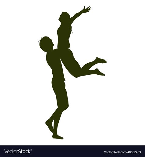 Happy couple silhouette 6 Royalty Free Vector Image