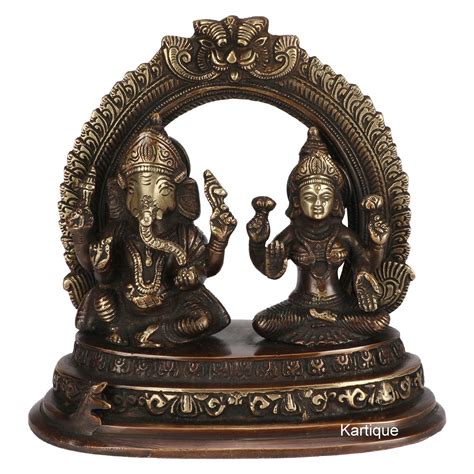 Buy Kartique Brass Ganesha Laxmi Ganesh Lakshmi Bhagwan Idol Ganpati