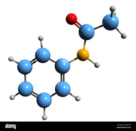 3d Image Of Acetanilide Skeletal Formula Molecular Chemical Structure