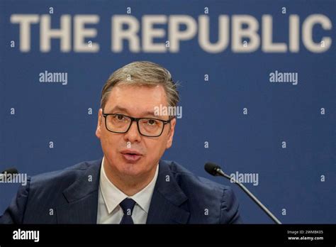 File Serbian President Aleksandar Vucic Speaks During A Public