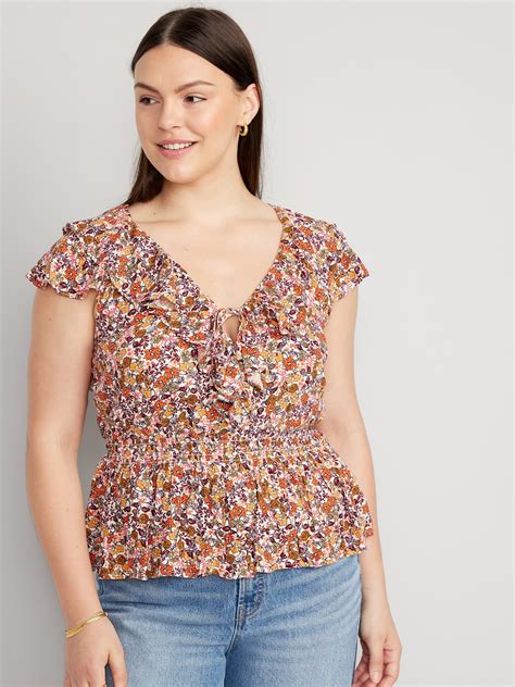 Waist Defined Ruffled Top Old Navy