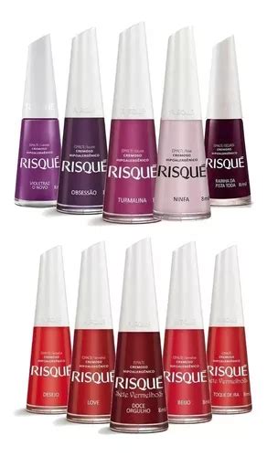 Kit Esmaltes Risqu Vermelhos Roxinhos