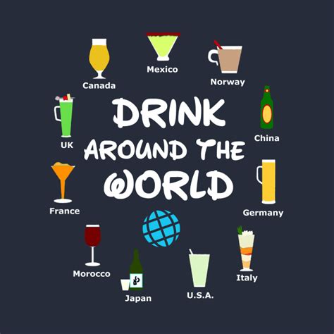 Epcot Drink Around The World Wdw T Shirt Teepublic