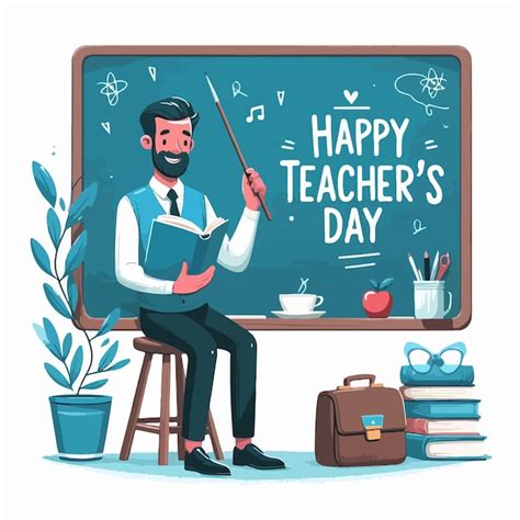 Premium Vector Happy Teachers Day Vector Illustration Poster Banner