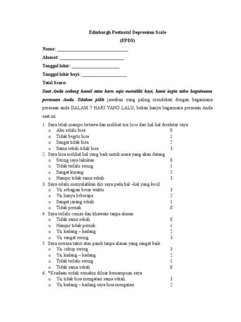 Edinburgh Postnatal Depression Scale Pdf