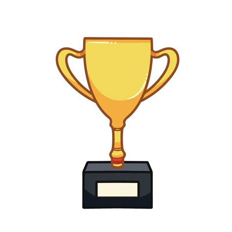 Trophy Full Colored Yellow And Black Colored Icon Vector Illustration