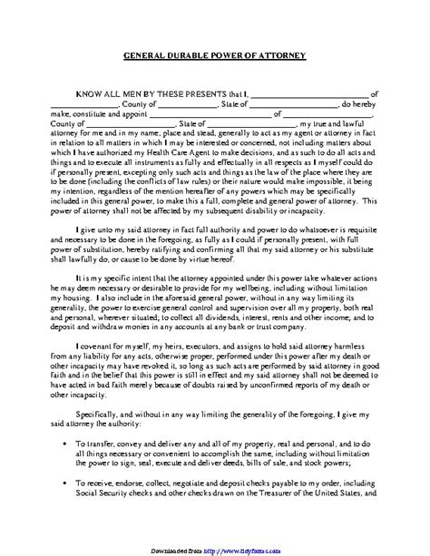 Massachusetts General Durable Power Of Attorney Form Pdfsimpli