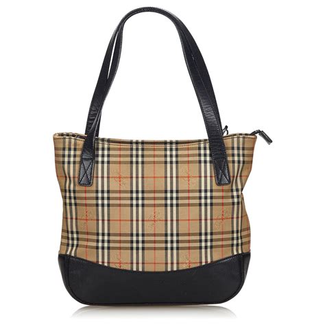 Cabas Burberry Burberry Sac Cabas En Toile Carreaux Haymarket