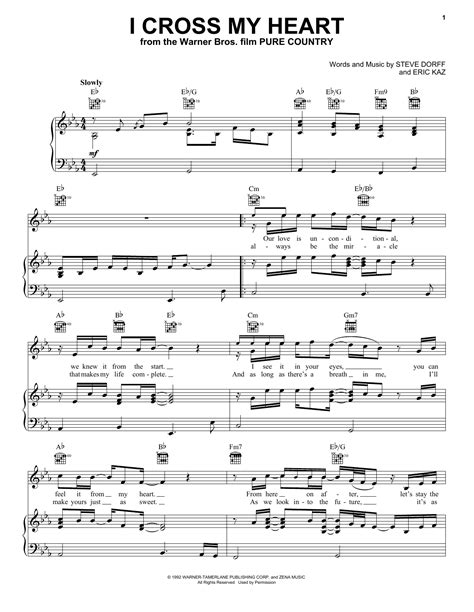 I Cross My Heart By George Strait Sheet Music For Piano Vocal And Guitar Chords Right Hand