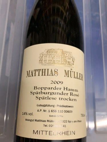 Matthias Müller Bopparder Hamm Spätburgunder Rosé Spätlese Trocken