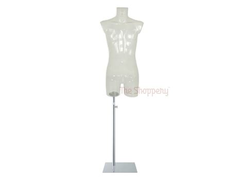 Busto Maniqu Transparente Hombre Pvc Base Cromada The Shoppery