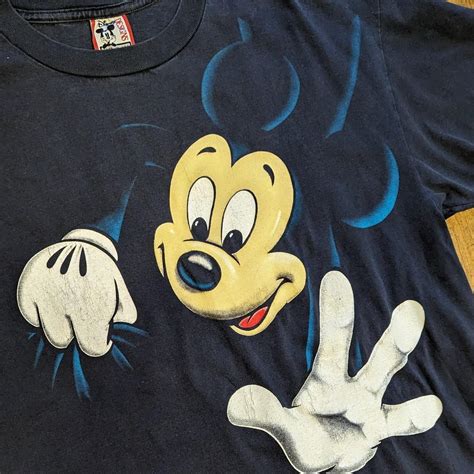 Vintage Micky Mouse Double Sided Shirt Size Xl Depop