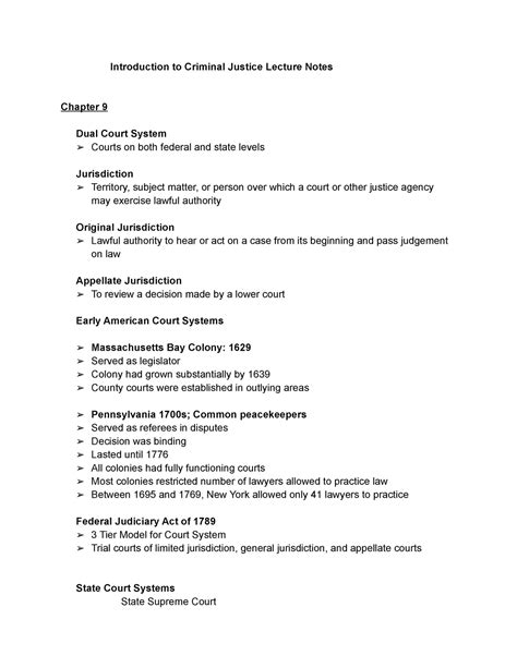 CJ 9 12 David Licate Lecture Notes Introduction To Criminal Justice