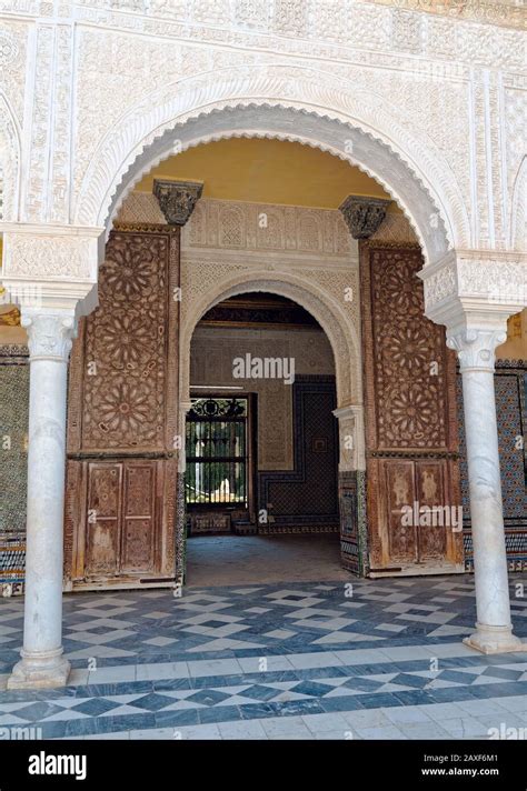 Vertical Shot Of The Inside Of The Casa De Pilatos Palace In Seville