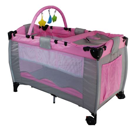 New Pink Portable Child Baby Travel Cot Bed Bassinet Playpen Play Pen