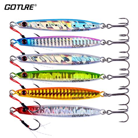 Goture 6 Pcs Lot Sea Fishing Lure Slow Pitch Vertical Jigging Lure