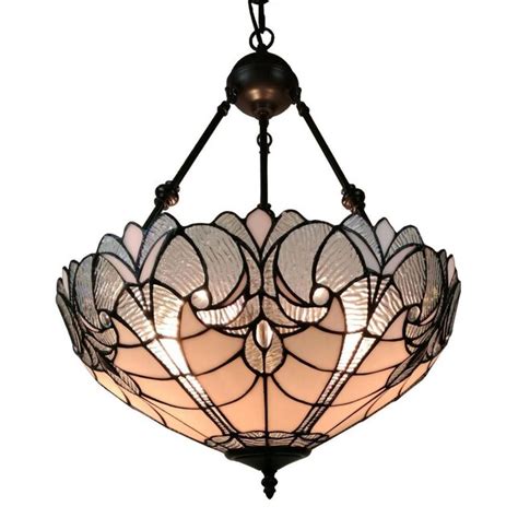 Amora Lighting 3 Light Multi Tiffany Stained Glass Bowl Hanging Pendant