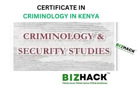 Certificate in Criminology Course In Kenya: Requirements, Colleges ...