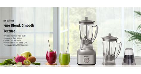 Panasonic Mx M Ssl W Durable Lightweight Blender With Twin Jug