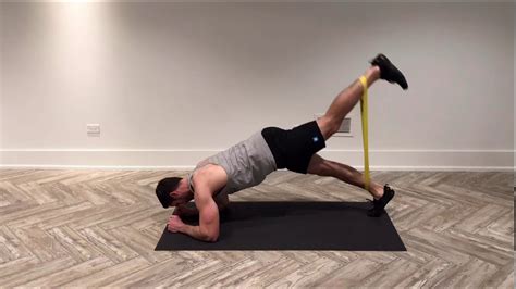 Single Leg Mini Band Glute Kickback From Plank Position Youtube