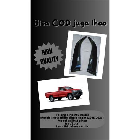 Jual Talang Air Door Visor Mobil Toyota New Hilux Single Cabin