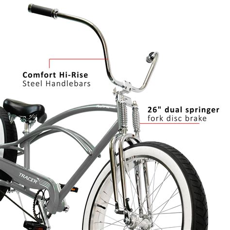 Tracer Master Ds Dual Springer Chopper Stretch Beach Cruiser Bike