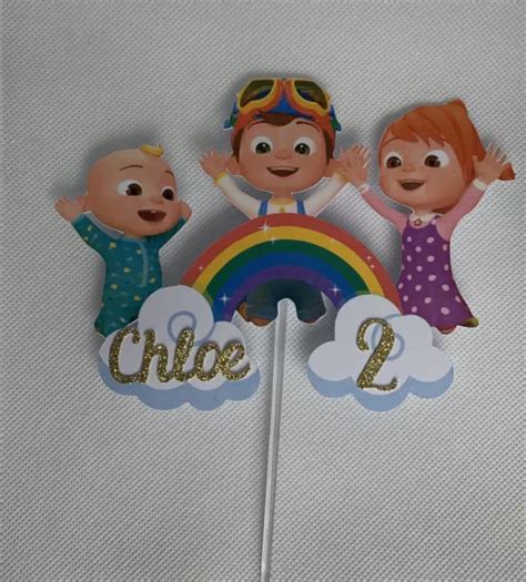 COCOMELON CAKE TOPPER Personalised Name Age Topper Coco Melon Cake