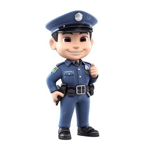 Police Office 3d Character Illustration 3d Character Cartoon Png