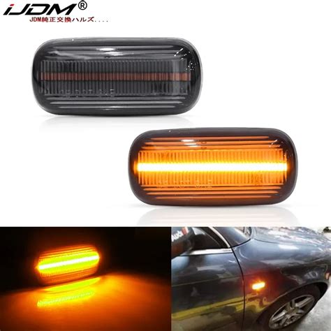 IJDM Smoke Lens Amber Yellow LED Front Fender Side Marker Light For