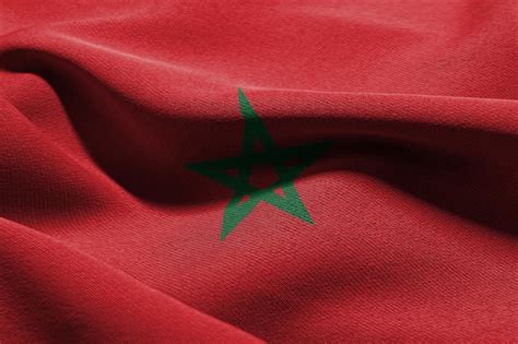 Gros Plan Dillustration 3d Drapeau Du Maroc Photo Premium