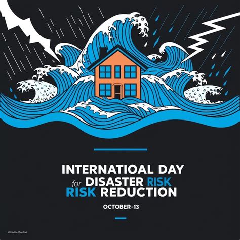 International Day For Disaster Risk Reduction Vector Illustration Of