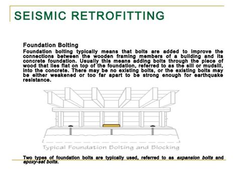 METHODS OF RETROFITTING EARTHQUAKE DAMAGES